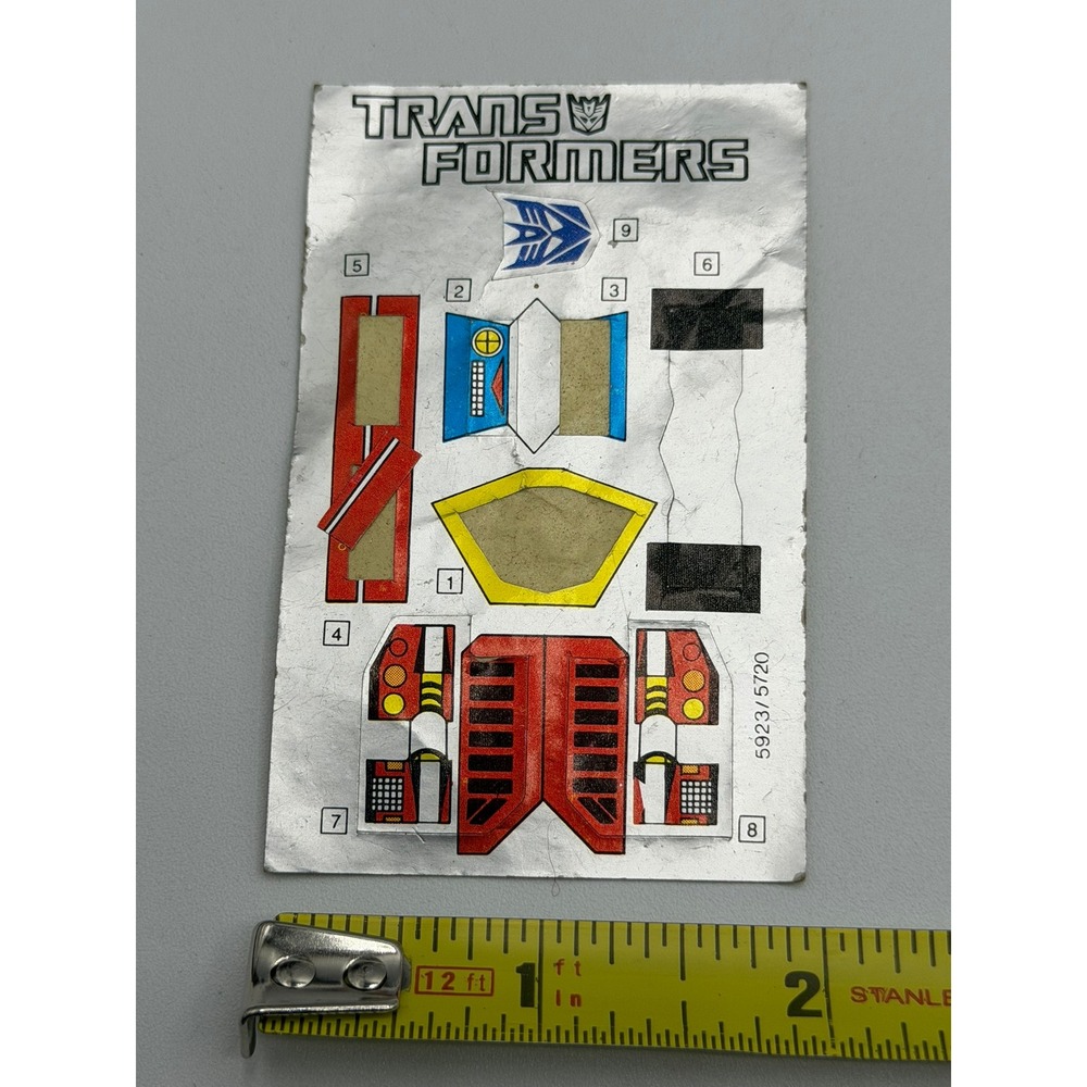 Vintage G1 Transformers Sticker Sheets Autobot Decepticon Foil Decals 5931 5923 - Picture 8 of 11